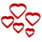 Chef Craft 5 Piece Plastic Heart Shapes Cookie Cutter Set - Sizes Vary from 1.5" to 3"